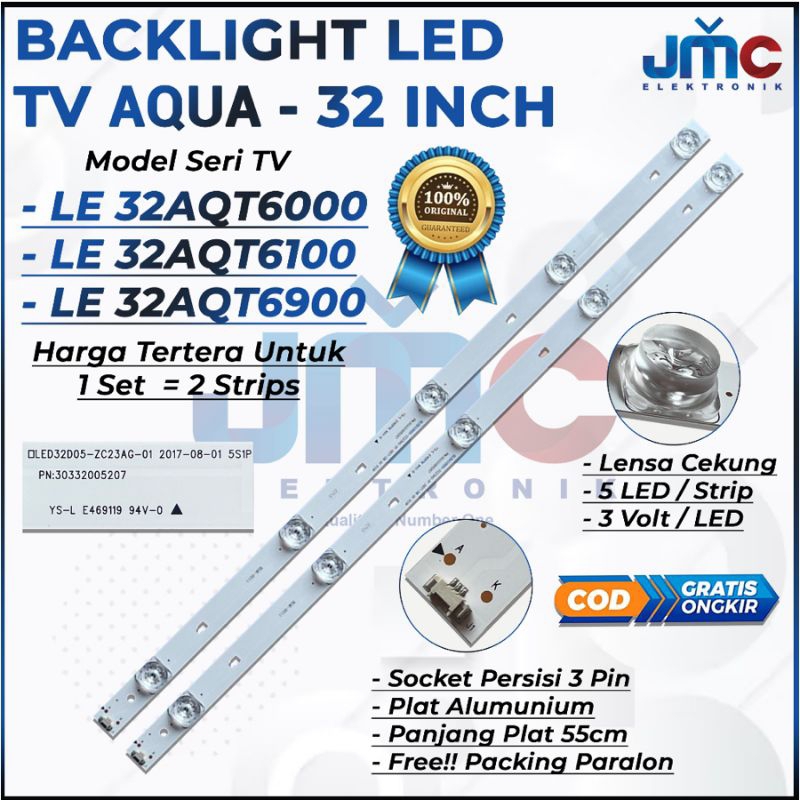 BACKLIGHT TV LED AQUA 32 INCH LE32AQT6000 LE32AQT6100 LE32AQT6900 32AQT6000 32AQT6100 32AQT6900