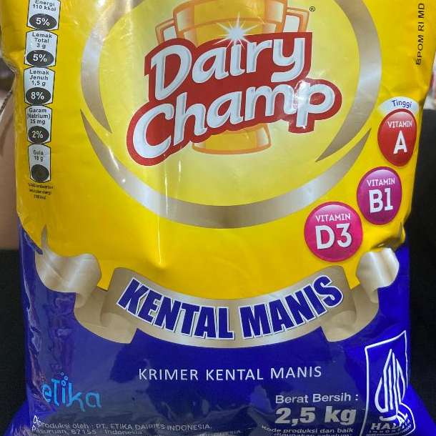 

DAIRY CHAMP Krimer Kental Manis Kemasan Bantal 2.5 kg