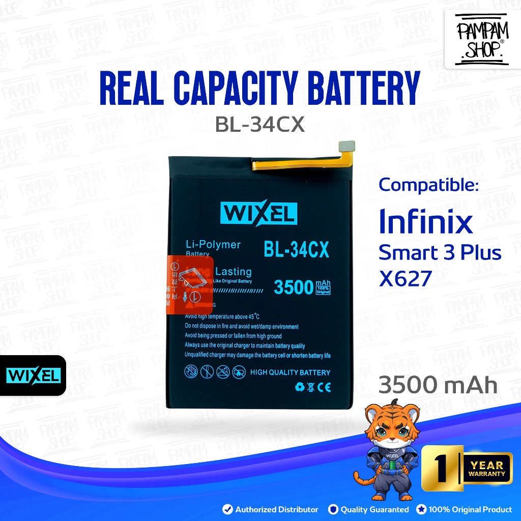 WIXEL Baterai Infinix Smart 3 Plus 3+ X627 BL-34CX Double Power Real Capacity Batre Batrai Battery O