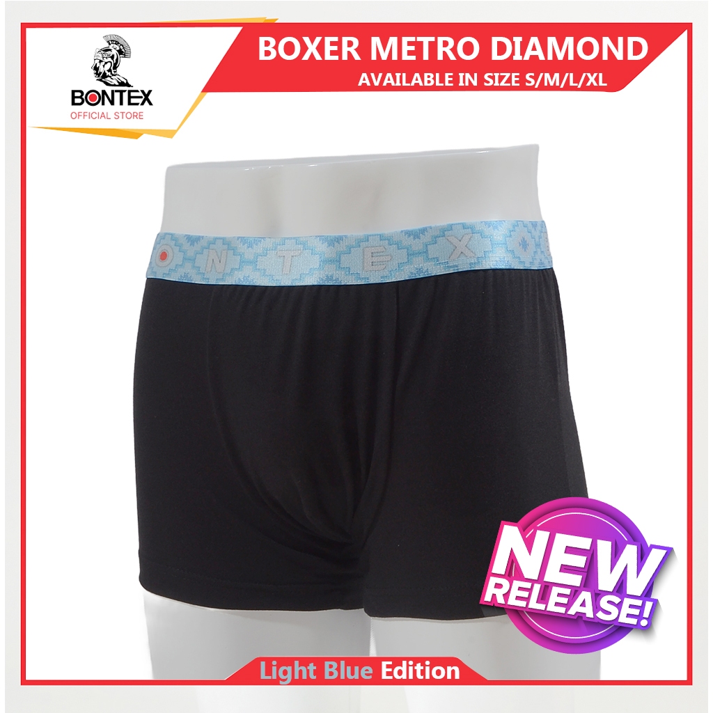 BONTEX Boxer Metro Diamond - Celana Dalam Pria Model Boxer - Bahan Katun Spandex