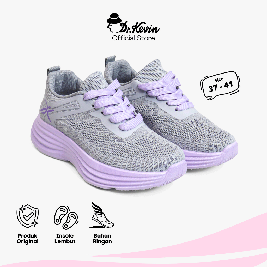 Dr. Kevin Sepatu Olahraga Sport Wanita Sneakers Rajut Tali 589-090