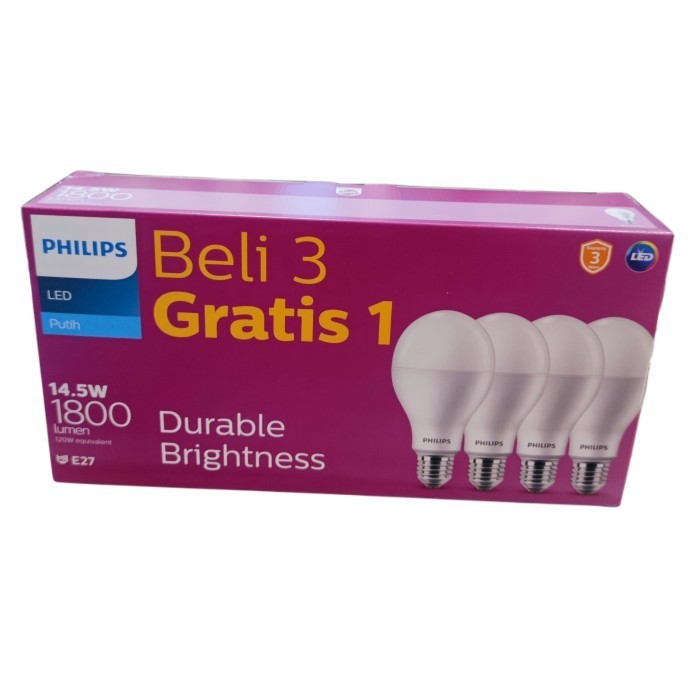 Philips LED Bulb lampu bohlam Paket 14,5 Watt