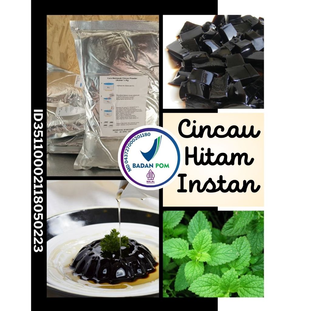 

REKOMENDASI Janggelan Cincau Hitam Bubuk / Grass Jelly Cincau Instan Powder Kemasan Aluminium Foil 1 Kg