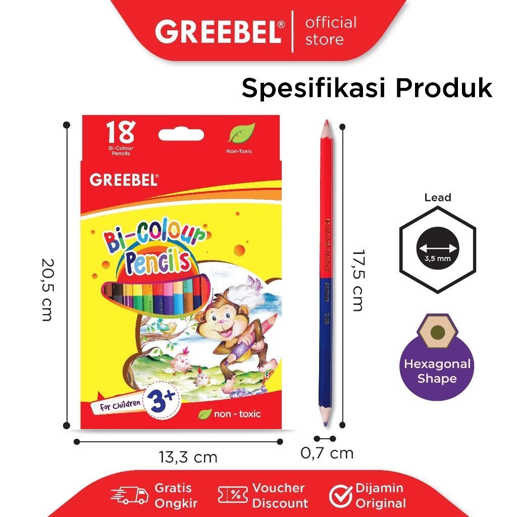 

PENSIL WARNA GREEBEL BI-COLOUR