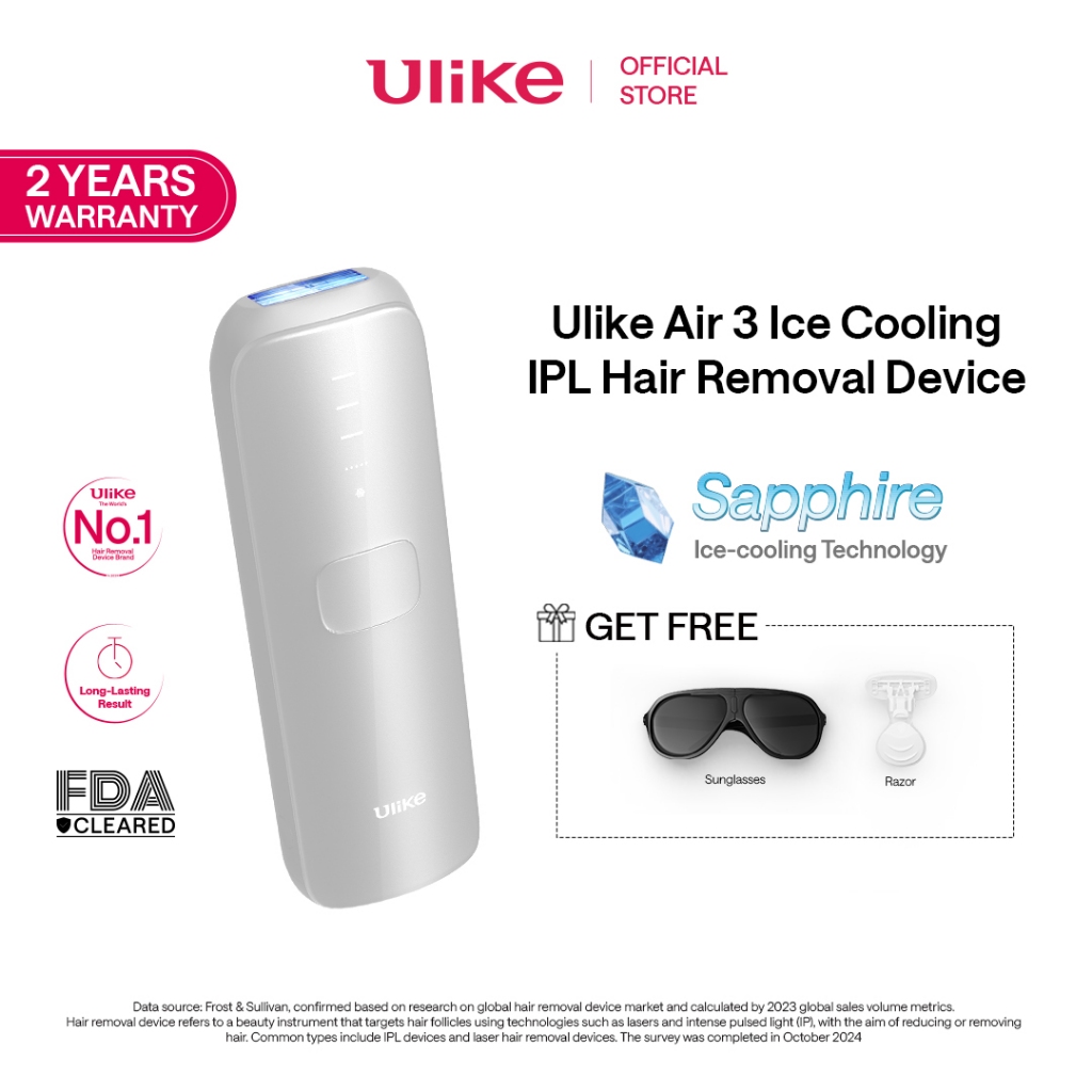 Ulike Air 3 White Ice Cooling IPL Hair Removal Device / Alat Penghilang Rambut