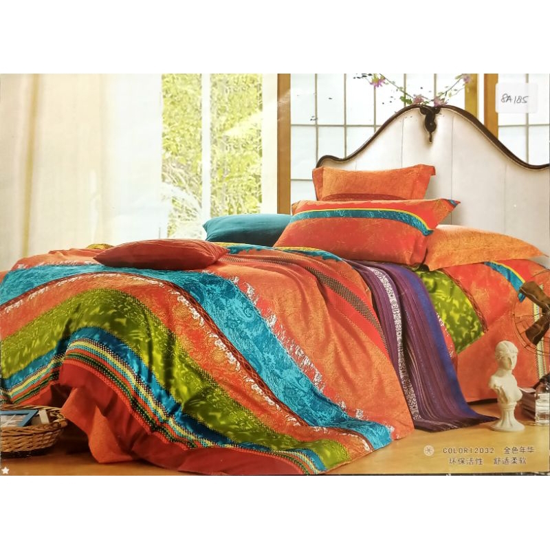 sprei katun jepang motif batik homemade