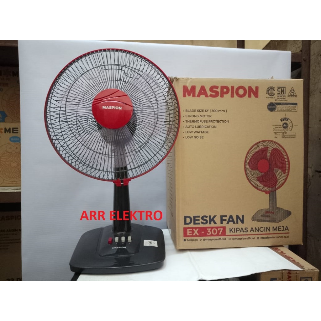 KIPAS ANGIN MEJA MASPION EX 307 / DESK FAN MASPION 12 INCH EX 307 / EX-307 / EX307