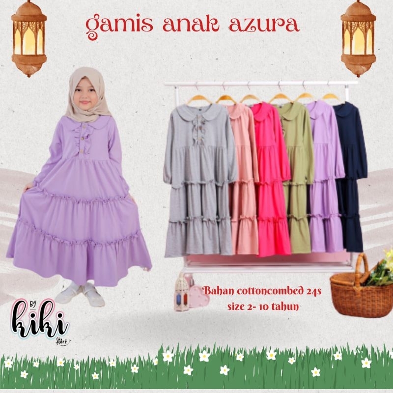 baju ngaji anak perempuan / gamis lebaran anak perempuan umur 2 tahun - 10 tahun