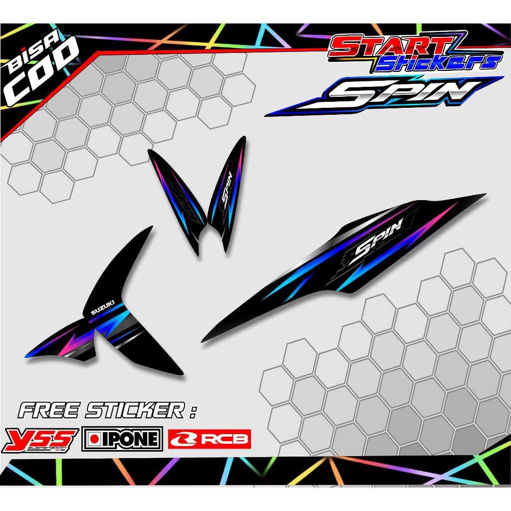STRIPING VARIASI SUZUKI SPIN / STICKER LIST VARIASI MOTOR SUZUKI SPIN