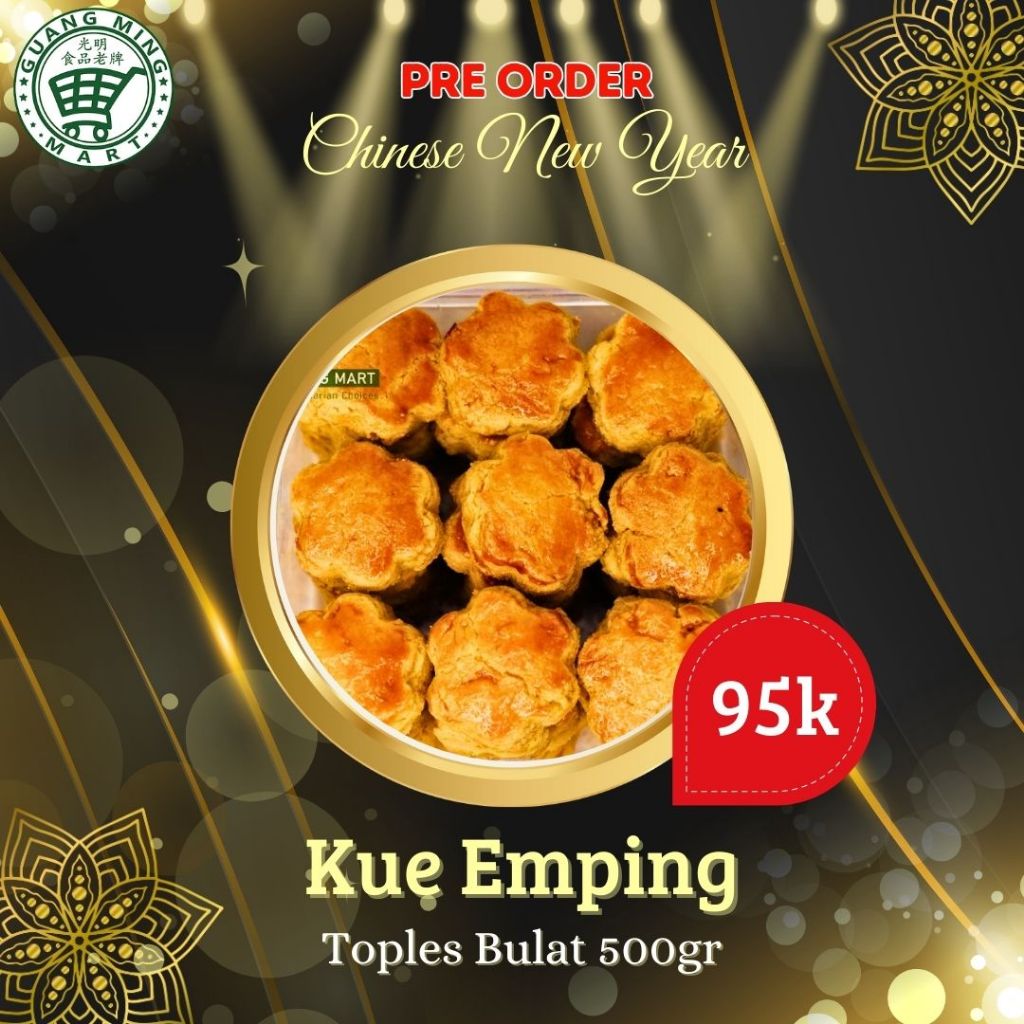 

Kue Kering Emping Vegetarian Ukuran Toples Bulat 500g / Emping Home Made 500 Gram