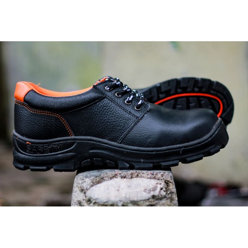 sepatu safety boots kerja proyek kulit Ujung Besi Proyek Boots Kerja Lapangan