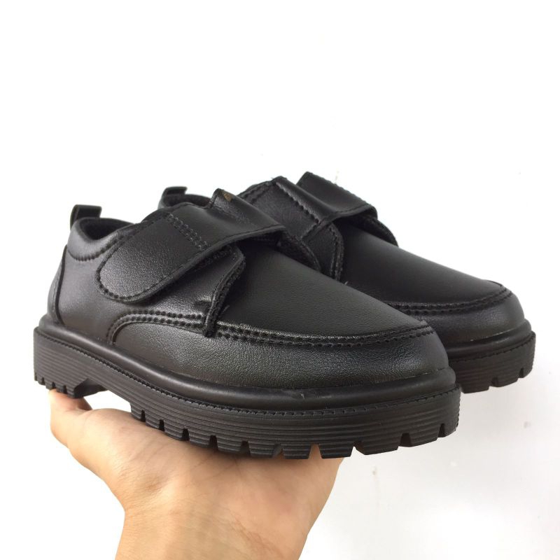 SEPATU ANAK SEKOLAH HITAM DOCMART PEREKAT KRETEK SIZE 31-37 TERMURAH TERLARIS PREMIUM
