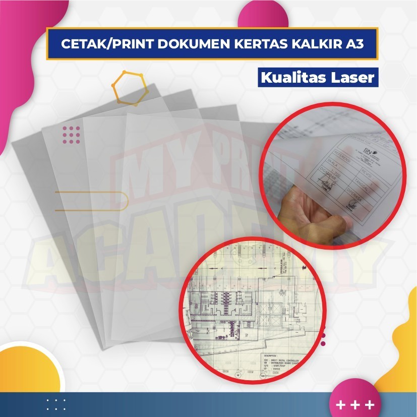 Cetak Kertas Kalkir A3 - Print Kertas Kalkir A3 Semi-Transparan - Tracing Paper