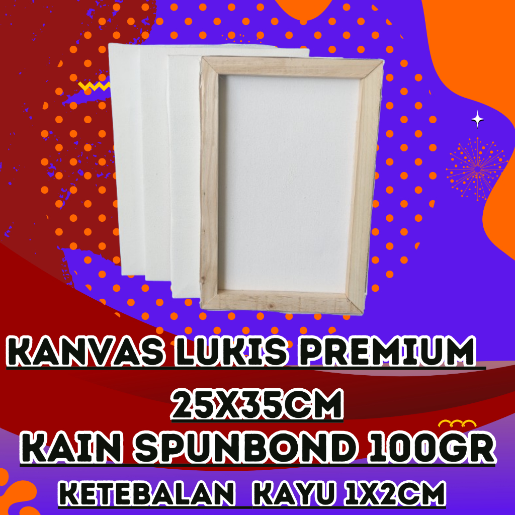 

Kanvas lukis premium 25x35 cm kain spunbond 100gr minimal pembelian 2 kanvas untuk kekuatan packing