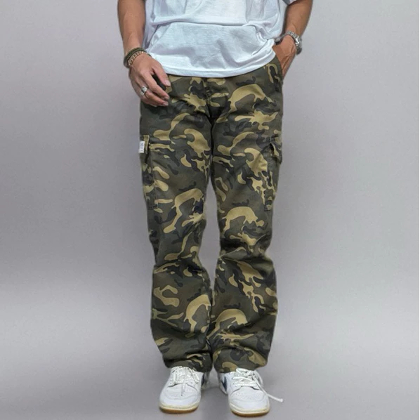 Celana Cargo Camo Loreng Pria Reguler Fit Gombrong Baggy Pants Bahan Non Stretch / Cargo Pants Loren