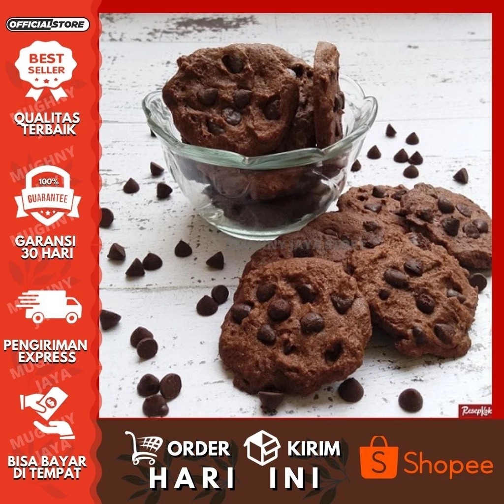 

Terlaris!!! Kue coklat biskuit Chocochip 250 gram / kue kering chocochip cemilan lebaran gurih