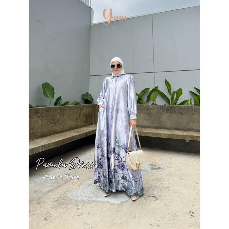 Pamela dress armani silk // gamis wanita muslim // gamis kondangan busui
