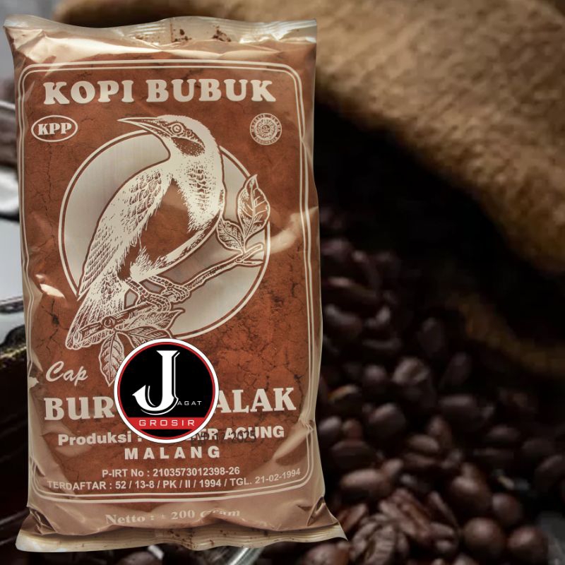 

Kopi bubuk 100% MURNI / Rendah Kafein AMAN untuk Maag Diabetes Darah Tinggi 100% Original & Resmi / Jagat / (200 Gram)