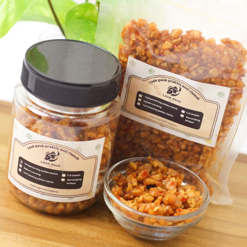 

TEMPE KERING PEDAS MANIS SACHET 100GR & TOPLES 200ML / PAKET GANDENGAN / LAUK PAUK BRAND