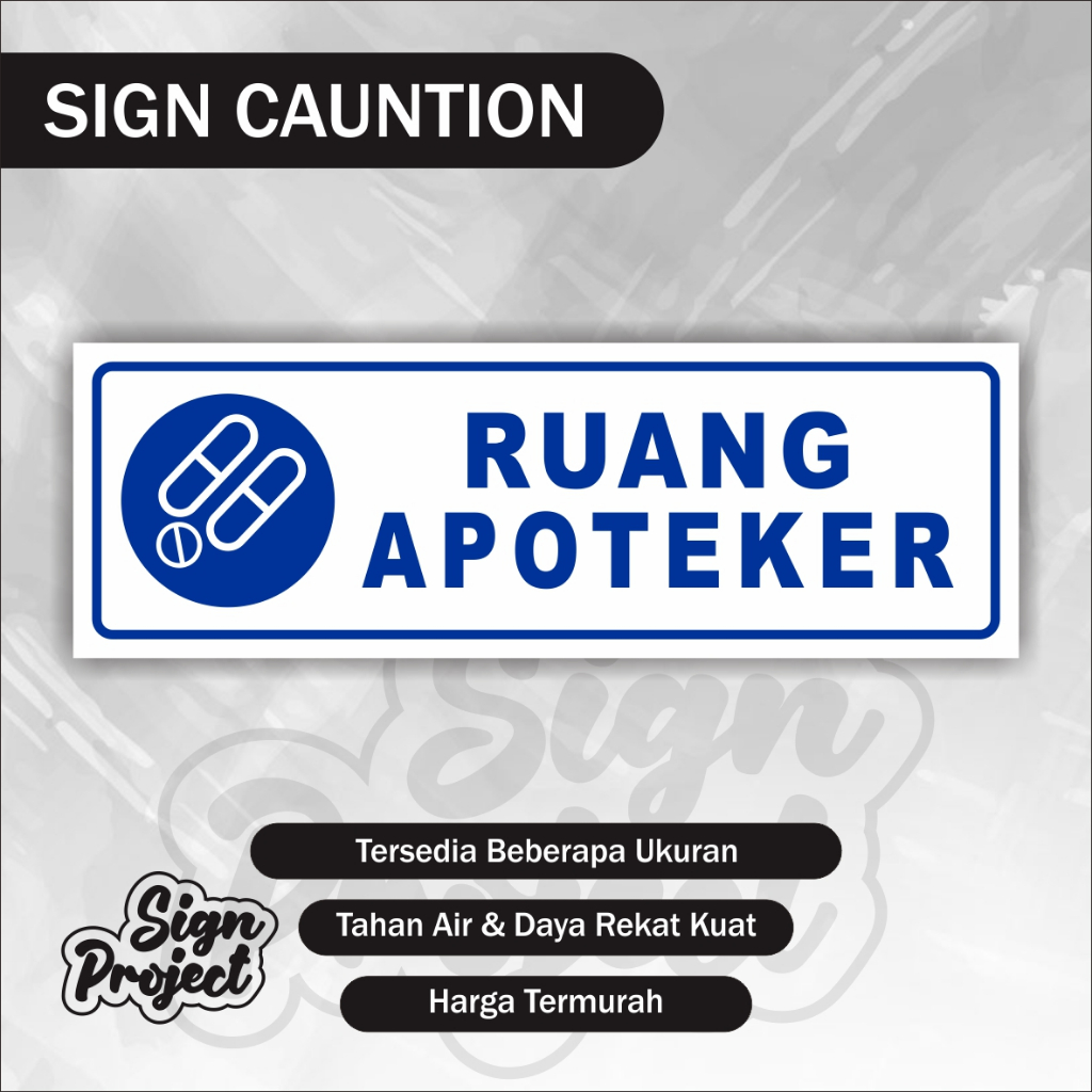

Stiker Ruang Apoteker / Stiker Apotek / Apotik / Stiker Obat / Stiker Klinik / Stiker Puskesmas Bidan Rumah Sakit Kesehatan Perawat