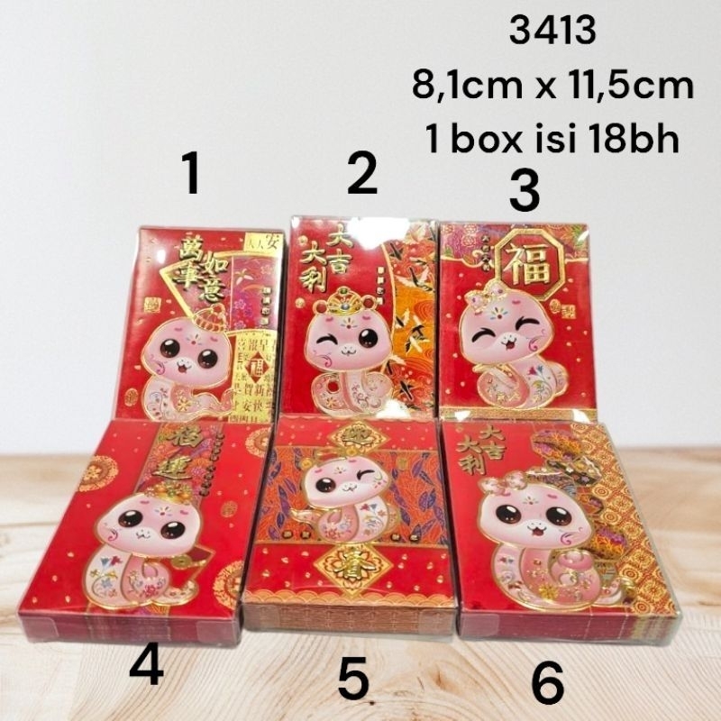 

Angpao angpau box shio ular 3413 terbaru imlek tahun 2025 1 box isi 18bh