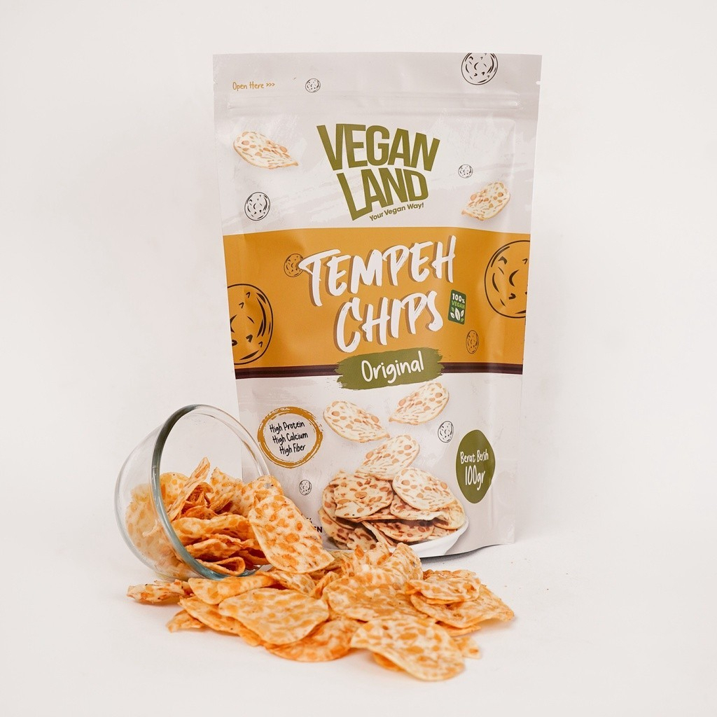 

[Vegan] Tempeh Chips Original | Keripik Tempe 100 Gram - Vegan Land