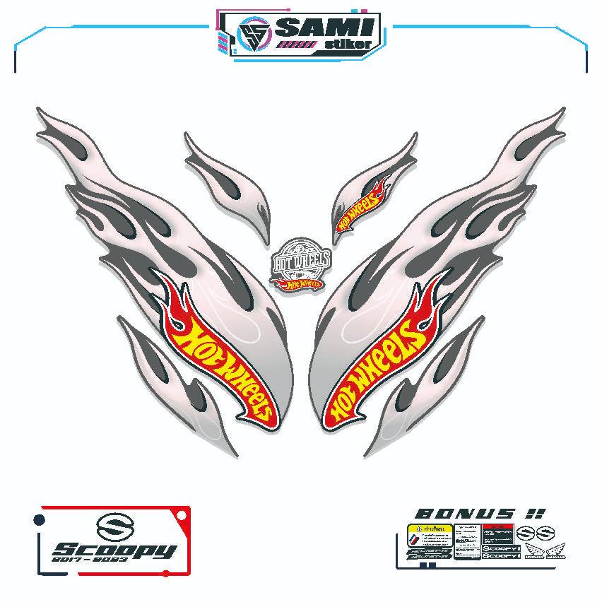 Stiker Striping Body Motor Honda Scoopy Atau  Variasi Free Sticker Set / SETIKER SCOOPY / STIKER SCO