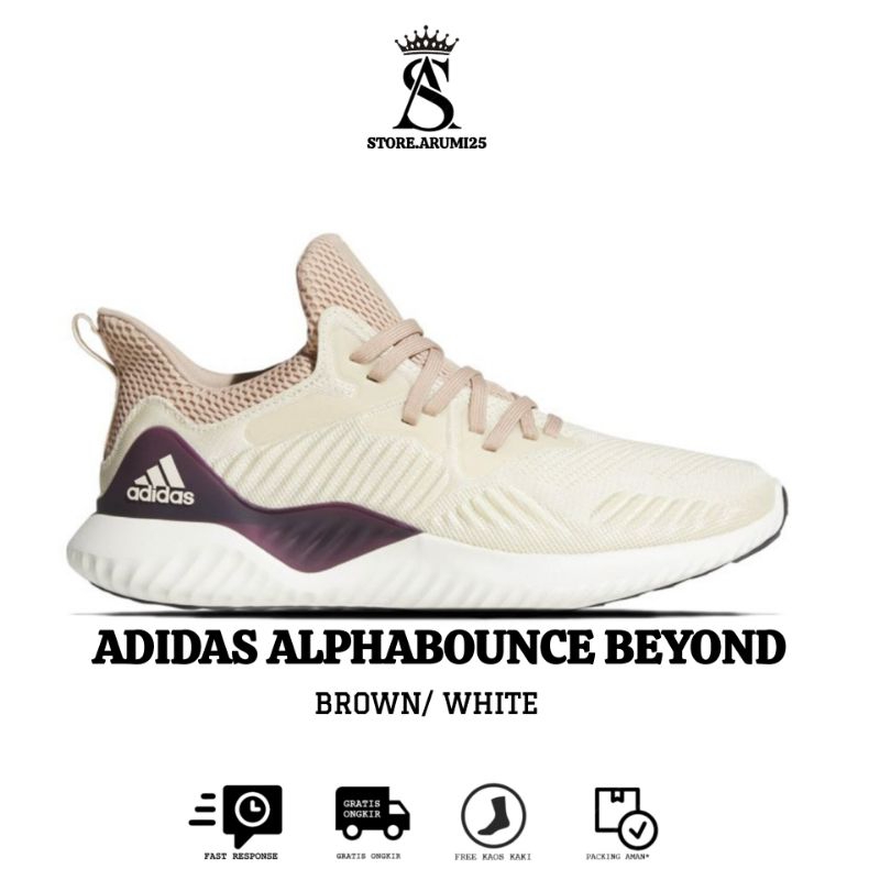 Sepatu Adidas Alphabounce Beyond Brown White Womens