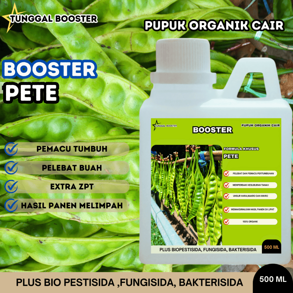 pupuk organik cair tanaman pete,booster pelebat dan perangsang buah pete,memaksimalkan hasil panen