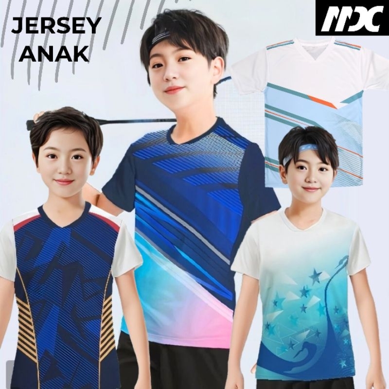 BAJU BADMINTON ANAK BAJU BULUTANGKIS ANAK JERSEY BULUTANGKIS PRINT