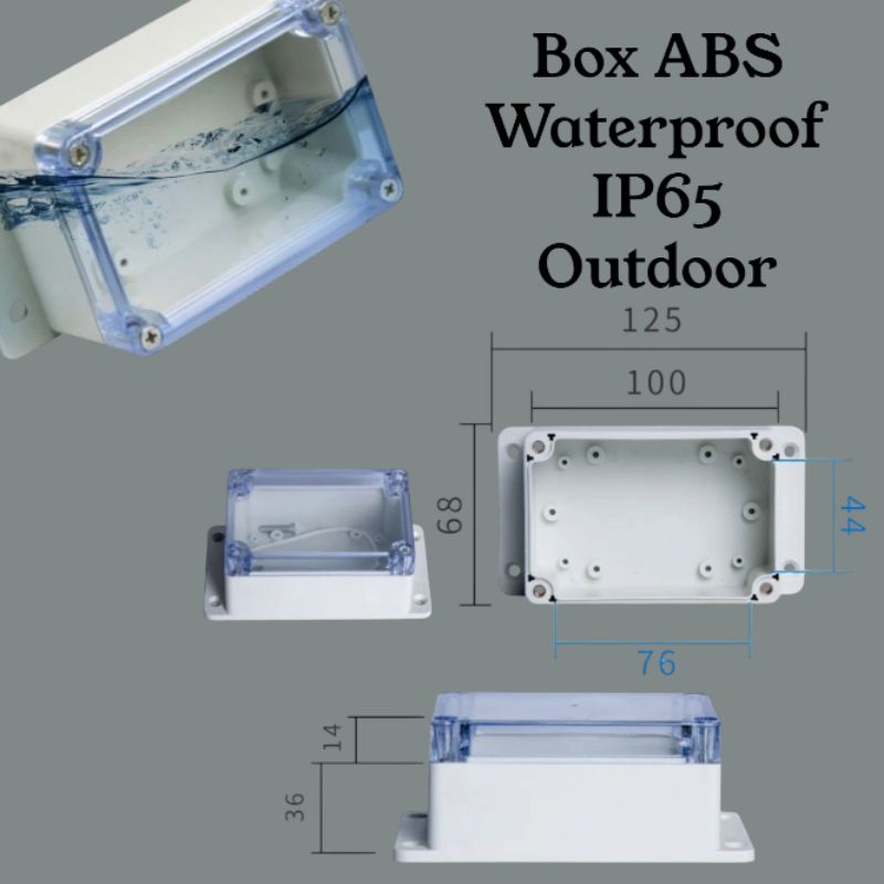 Box ABS Waterproof IP65 OutdoorBox Plastik Kotak Panel Listrik Duradus Junction Box DIY  IP65 100x68