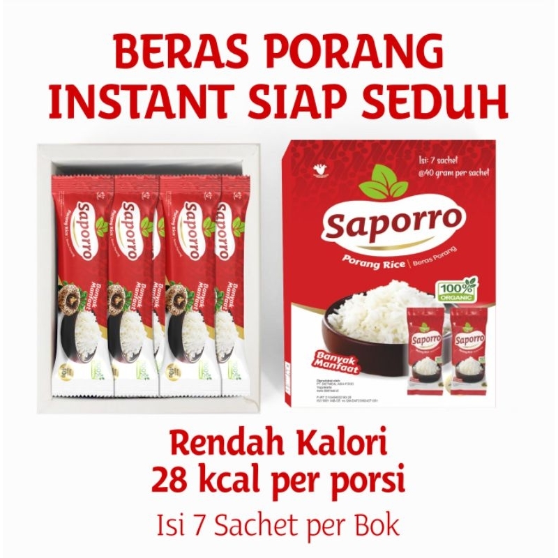 

Beras porang KEMASAN BOX Saporro isi 7 sacet