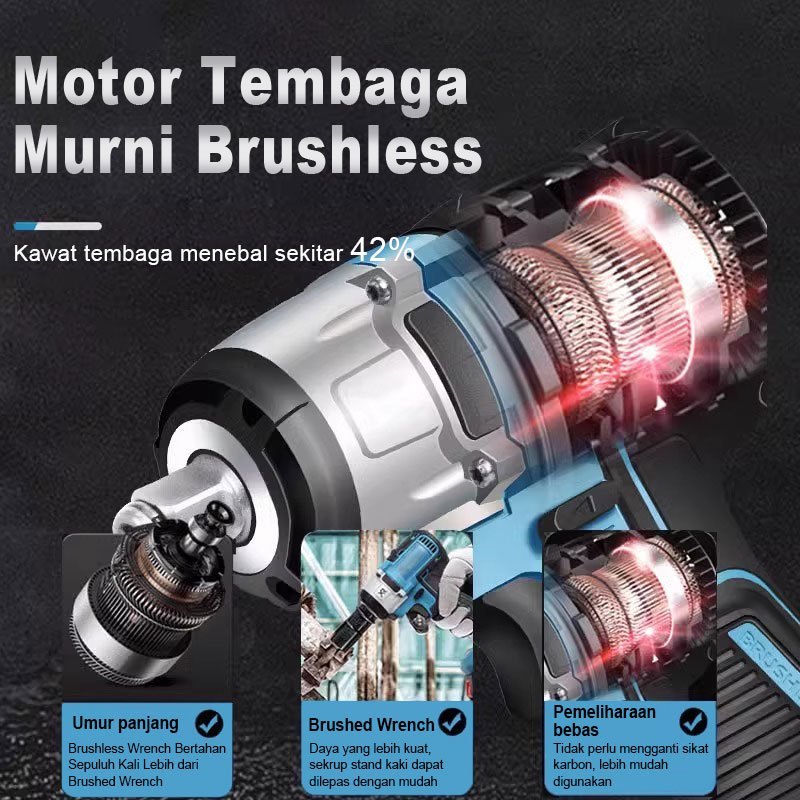 MAKITA Impact Wrench 1090V/588V 1600N.M Brushless Impact Wrench Electric Impact Wrench Spanner Sets