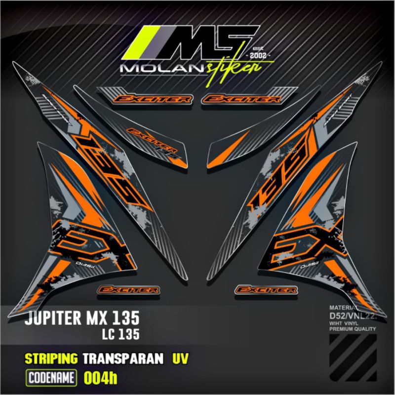 Decal Sticker Striping Variasi Transparan Uv Jupiter Mx 135 New 2011-2016 NJMX Yamaha Lc 135  Excite