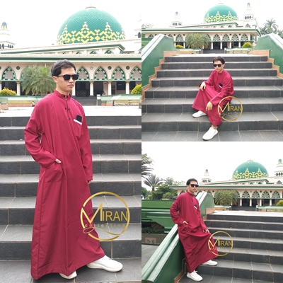 Jubah Gamis Laki laki Remaja Baju Koko Thobe Ikaf Muslim Dewasa Slimfit dan Jumbo Warna Putih Hitam
