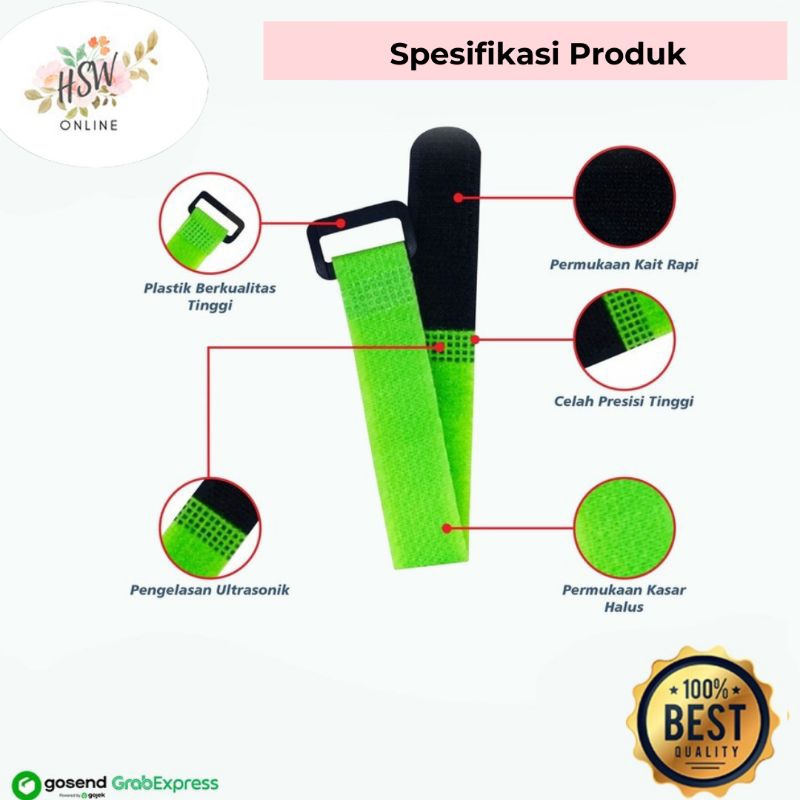 Velkro Pengikat Joran Pancing Ikat Serbaguna Perapih Gulung Kabel Charger Listrik kabel Ties Tis