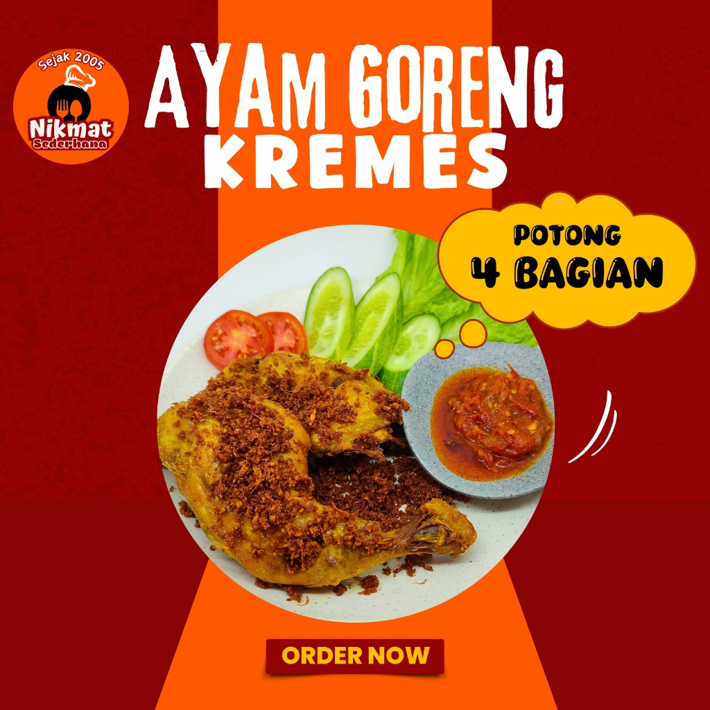 

Ayam Goreng Ungkep Kremes Gurih Kemasan Vakum Pack (Ayam Goreng Potong 4)