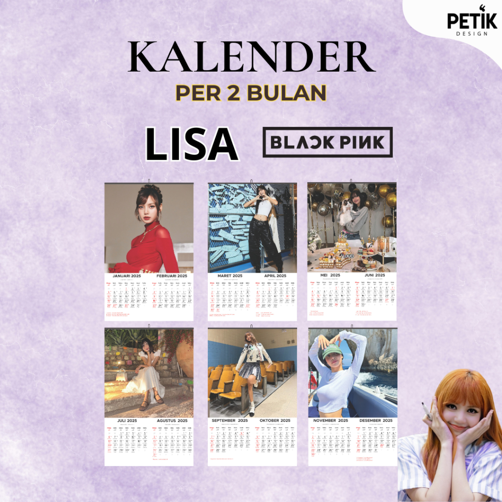 

Kalender Dinding Lisa Blackpink 6 Lembar Klem