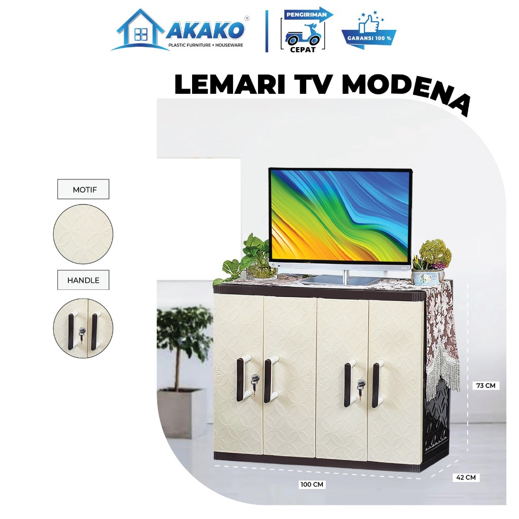AKAKO - Lemari Plastik Rak TV MODENA (Kode : RTV MDN)
