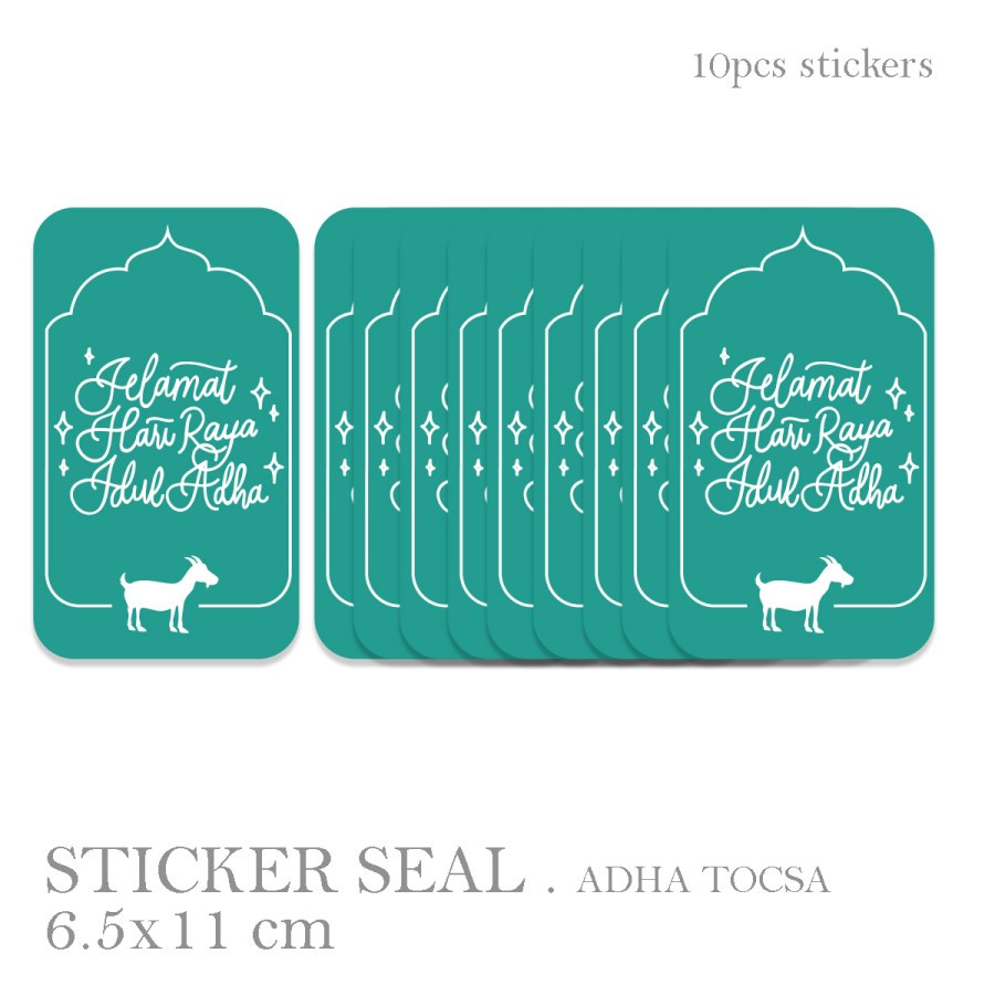 

10 Pcs Sticker Seal Edisi Idul Adha Tosca Bahan Chromo Lintex Ukuran 6.5X11 cm