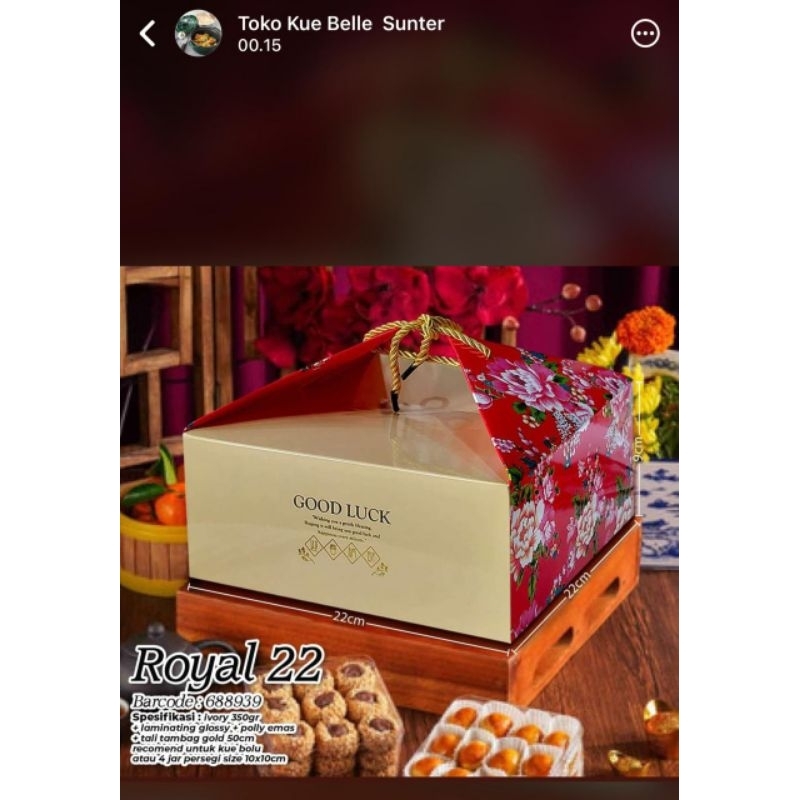 

Box Imlek Chinese New Year Good Luck Untuk Lapis Legit (22x22x9cm)