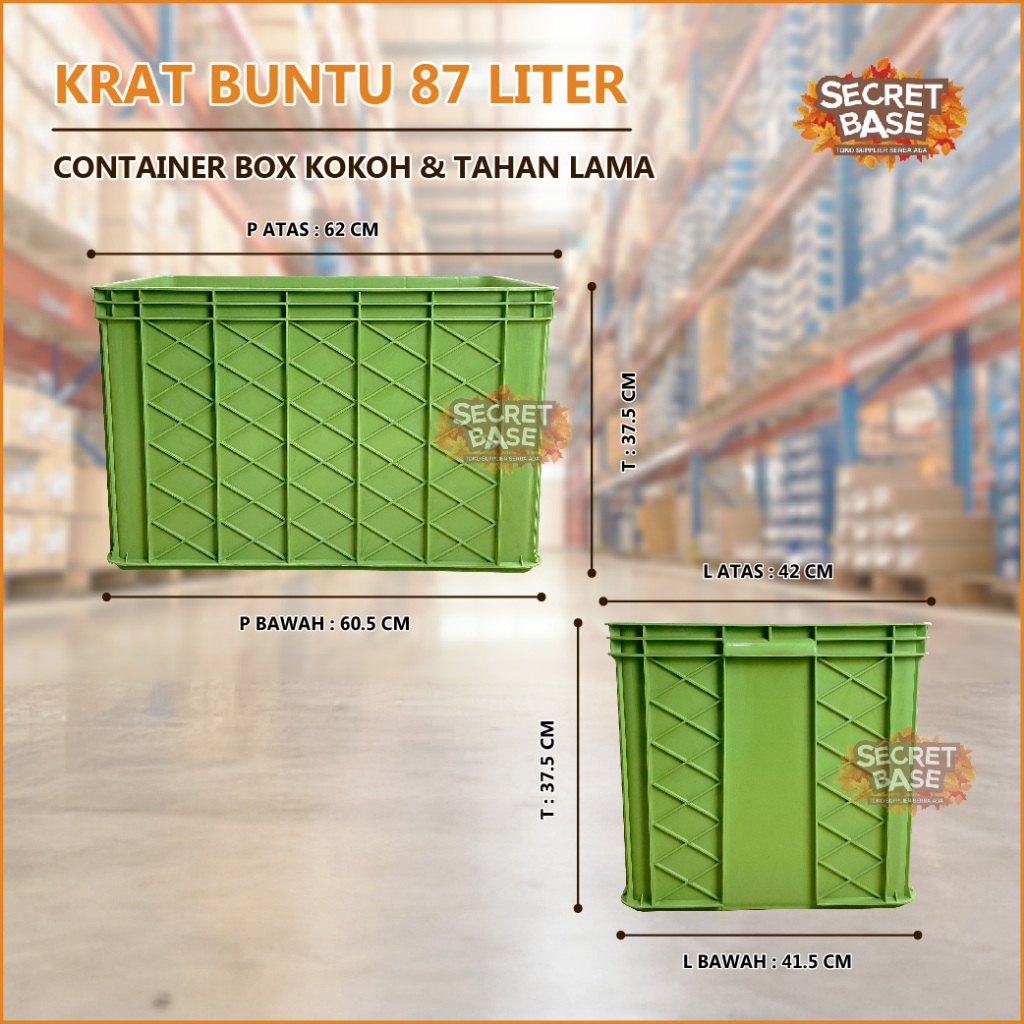 KRAT BUNTU 87 LITER Bak Ikan Plastik / Container Box Plastik Jumbo / Keranjang Serbaguna