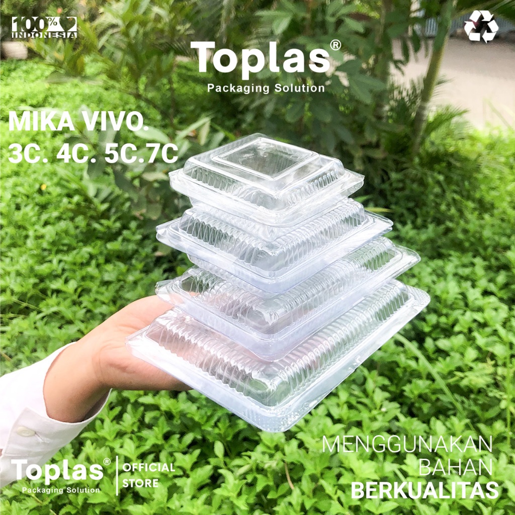 VIVO Mika 3C, 4C, 5C, 7C isi 100pcs / Mika Plastik Kotak / Mika Plastik Bening