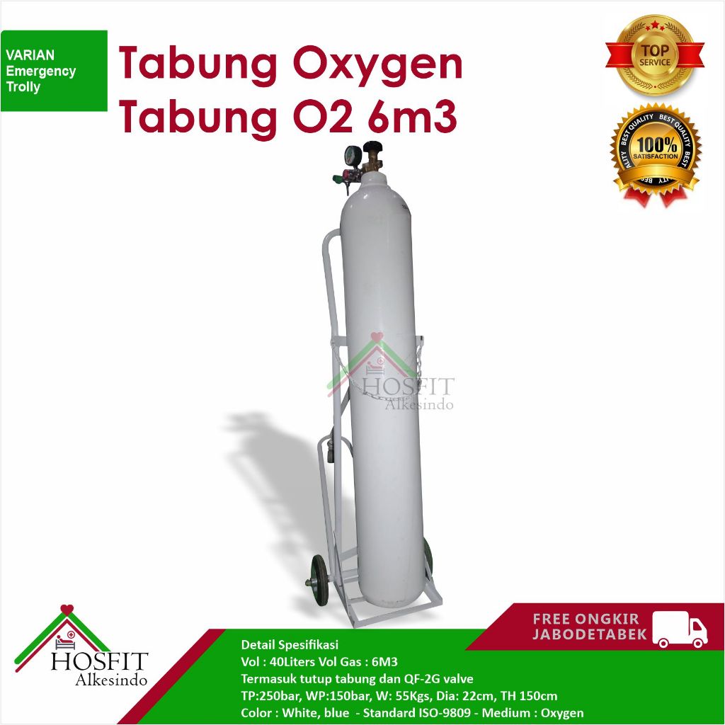 Tabung Oksigen 6m3  - Oxygen 6m3 Full Set