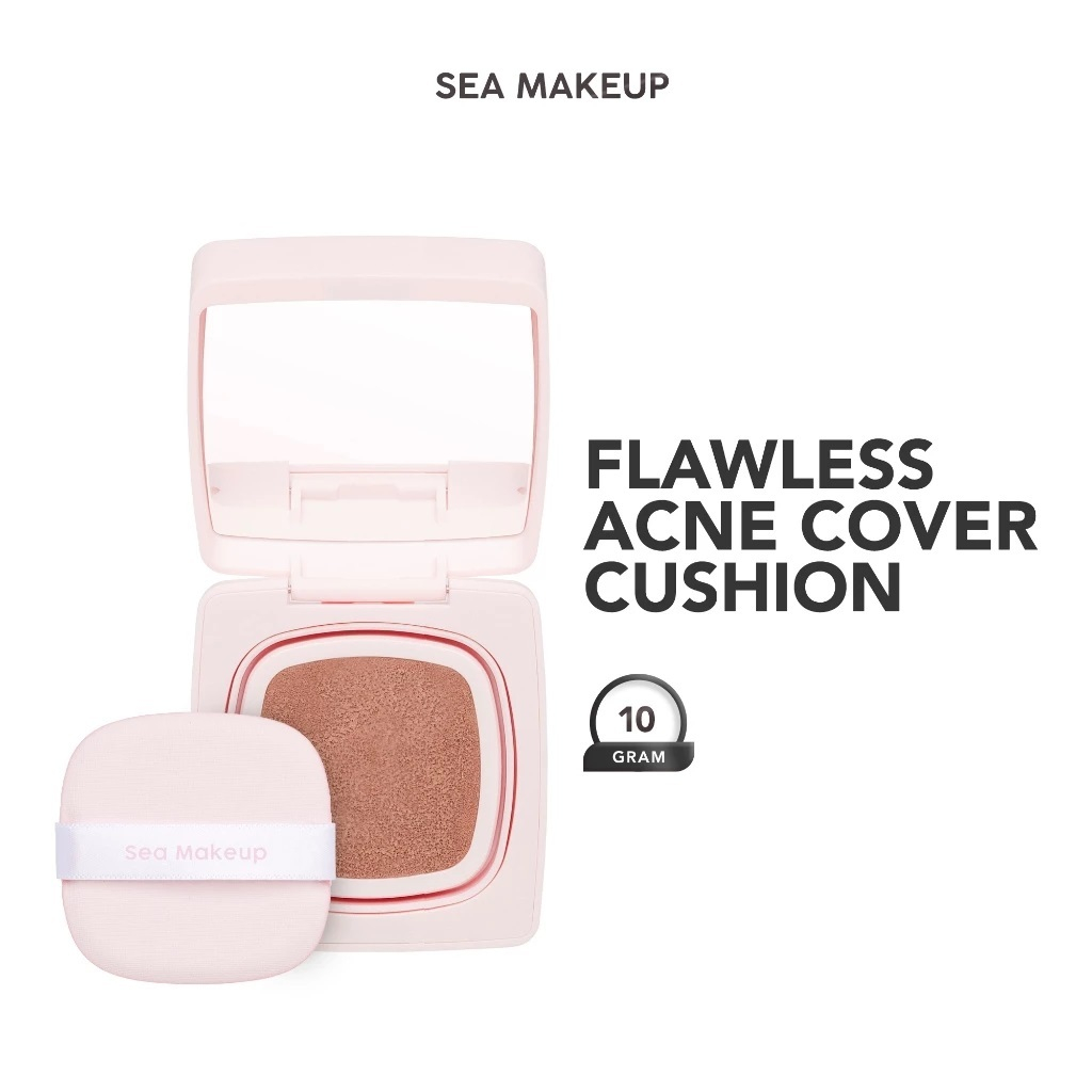 SEA MAKEUP Fix and Flawless Acne Cover Cushion || Full Coverage Foundation || Dewy Finish || Menutup