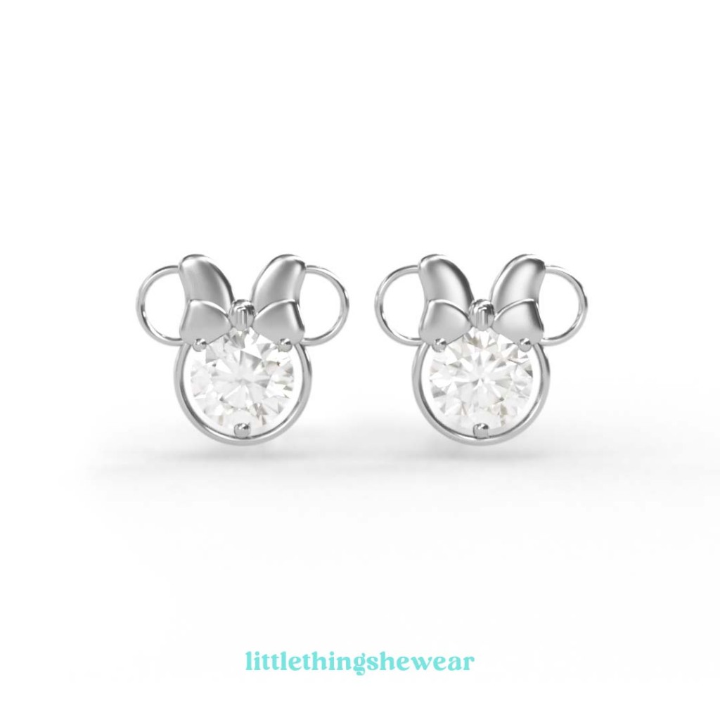 LITTLETHINGSHEWEAR - Anting Emas Anak MINNIE Swarovski - Anting Loop End Anting Toge