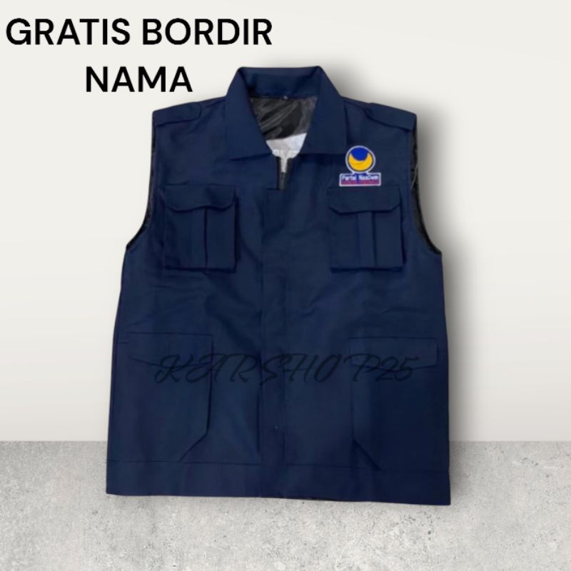 ROMPI NASDEM TERBARU ROMPI KERAH PARTAI NASDEM ROMPI NASDEM BIRU DONGKER ROMPI NASDEM WARNA NAVY