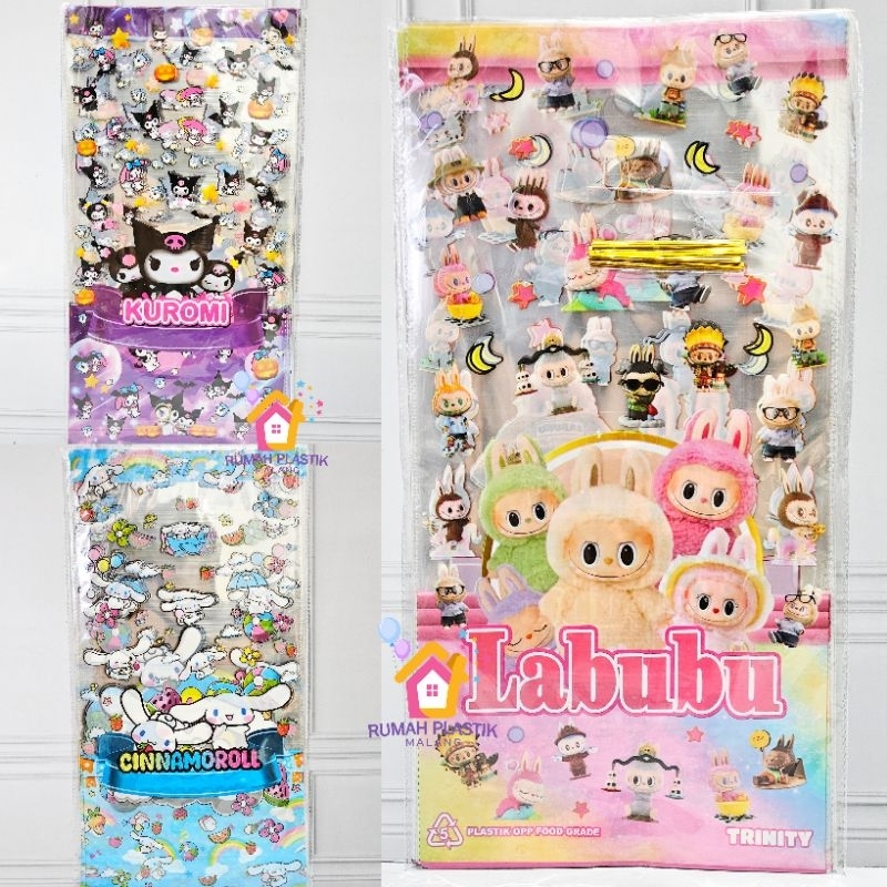 PLASTIK SNACK OPP 23X50 CINAMON ROLL KUROMI LABUBU BESAR big jumbo kue ulang tahun wadah jajan bingk