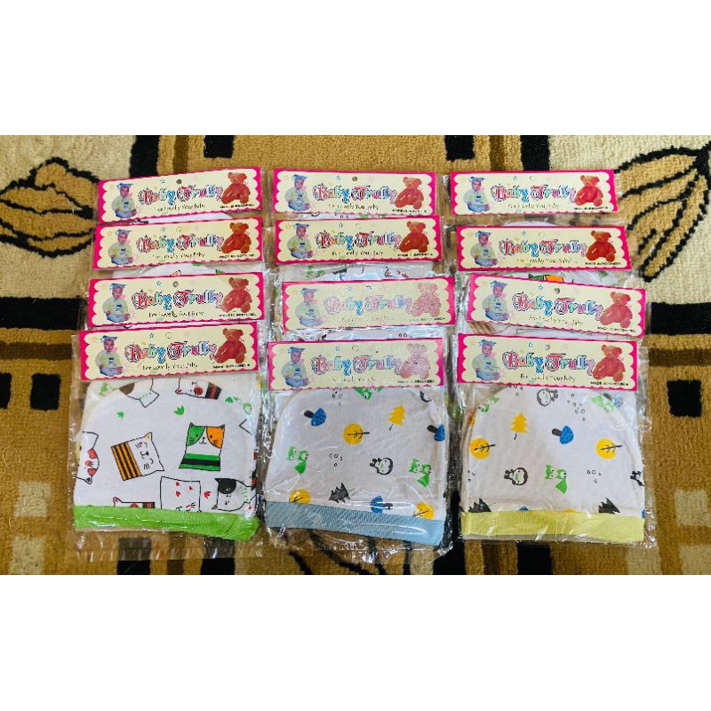 12 PCS KUPLUK BAYI 0-3 BULAN TOPI CIPUT NEWBORN LAKI LAKI PEREMPUAN