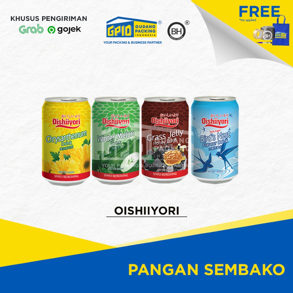 

(GOSEND/GRAB) OISHIIYORI - Minuman Kaleng 300ml isi 24